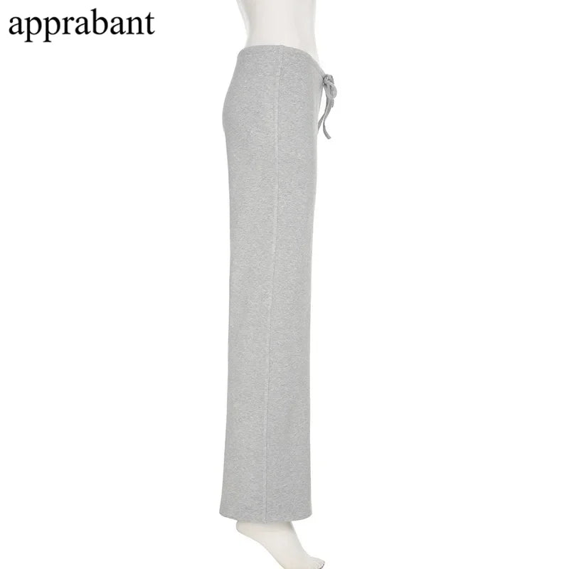 Drawstring High Waist Trousers Set