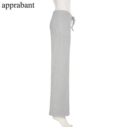 Drawstring High Waist Trousers Set