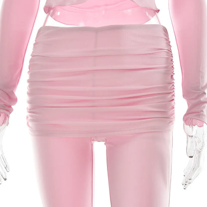 Fold Over Flare Pants 2 Piece Set