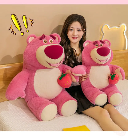 35cm Cute Cartoon Pixar Strawberry Bear Doll Plush Toy Gift Office Sofa Strawberry Bear Pillow Cushion Plushies Dolls for Kids