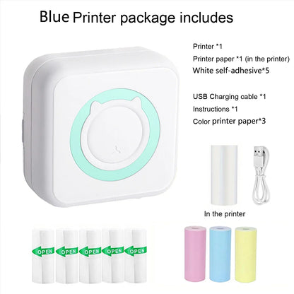 Mini Bluetooth Sticker Printer – Portable Inkless Pocket Printer for Photos, Journals & Notes