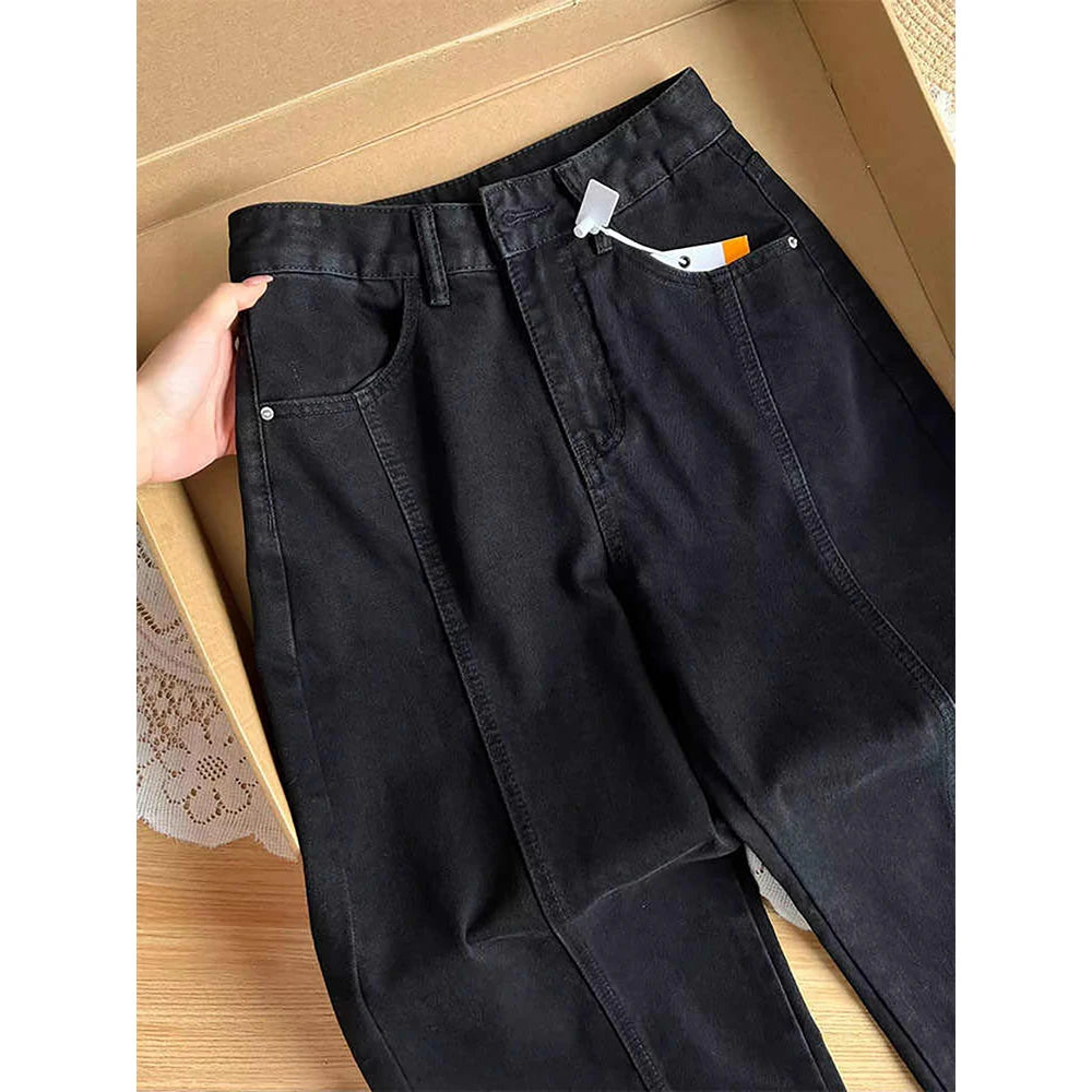 Black Straight Loose Jeans