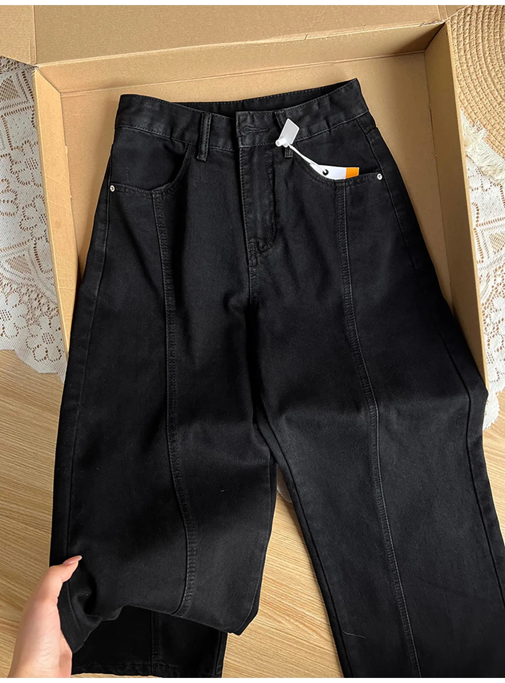 Black Straight Loose Jeans