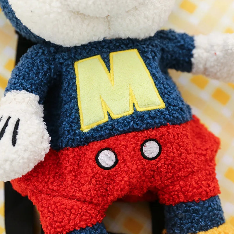 25cm Fashion Cartoon Backpack Mickey Mouse Plush Toy Bag Super Soft Toy Bag Student Bag Holiday Gift