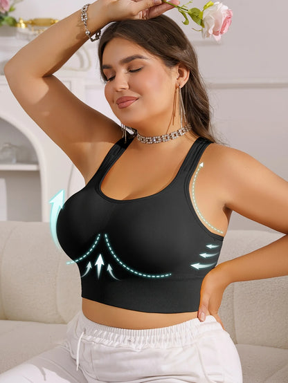 Plus Size Women's Sports Bra with Cross Straps And Padding