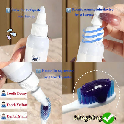 V34 Purple Whitening Toothpaste – Color Correcting Enzyme Mousse for Stains & Yellow Teeth (50g)