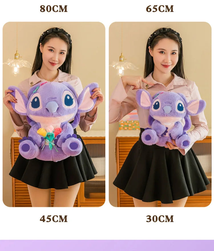 35cm Disney Embroidered Stitch Doll Cartoon Cute Stitch Plush Toys Children's Gift For Birthday Room Decoration Plushies Dolls