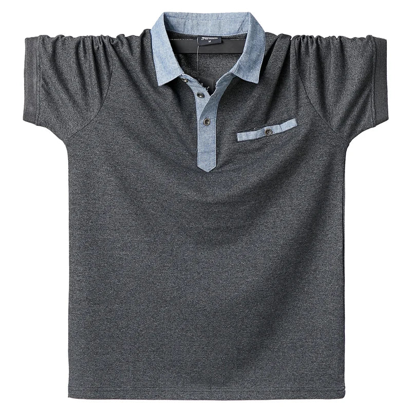 Men Solid Pocket Short Sleeve