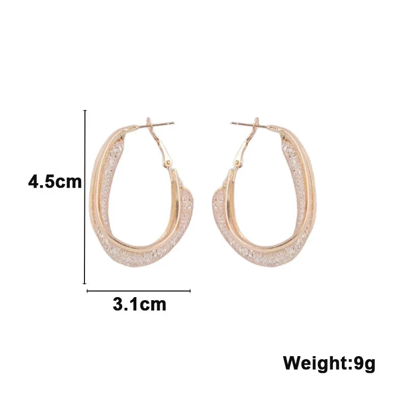 Pendientes Hollow Net Crystal Hanging Earrings
