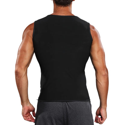 Men Body Shaper Sauna Heat Trapping Sweat Enhancing Vest Workout Gym Slimming Compression Suit Waist Trainer Corset with Zipper