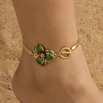Fashion Metal Flower Pendant Anklet