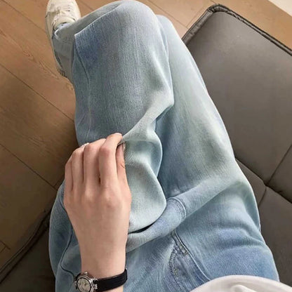 Oversized Thin Ice Silk Jeans