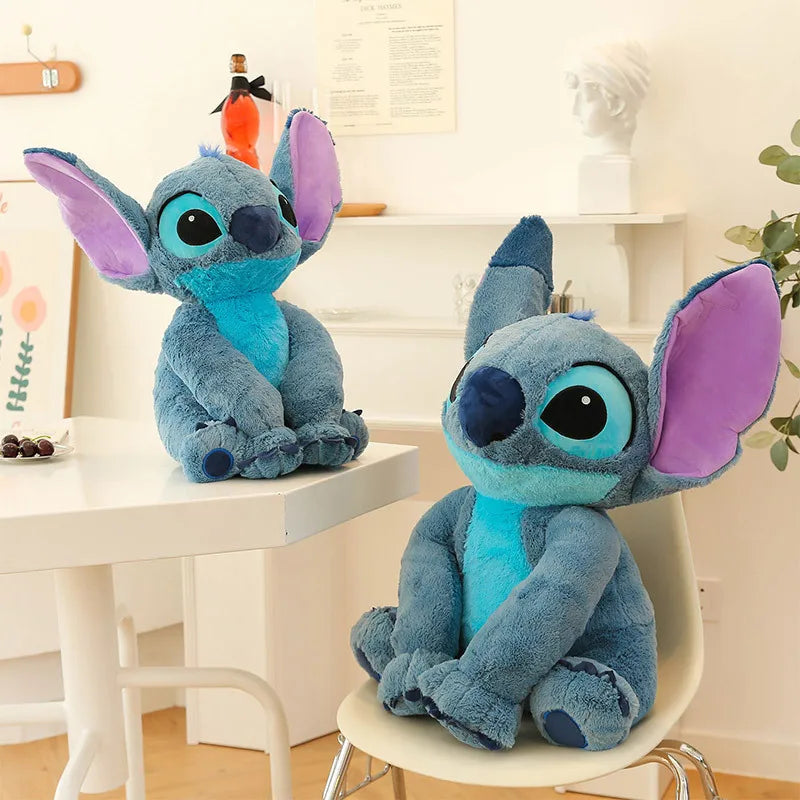 60cm Disney Stitch Plush Toy Doll Anime Lilo & Stitch Sitting Stitch Cartoon Stuffed Doll Children's Comforting Pillow Kids Gift