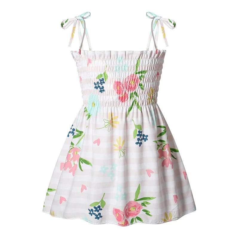 Children's Summer Floral Princess Dress – Cotton Sling Sundress for Girls
