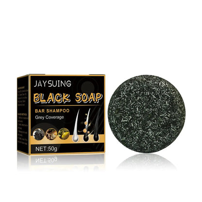 White Hair Darkening Shampoo Soap Restore Gray Beard and Hair Natural Color Soap Gray White To Black Dye Hair Fixing Shampoo 50g