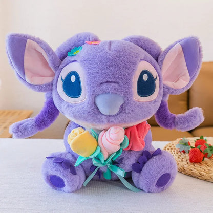 35cm Disney Embroidered Stitch Doll Cartoon Cute Stitch Plush Toys Children's Gift For Birthday Room Decoration Plushies Dolls