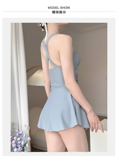 Hanging Neck Sweet Cute Swimwear Set
