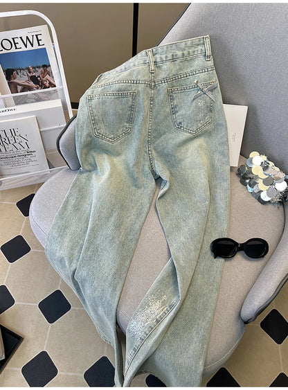 Distressed Ripped Blue Denim Pants