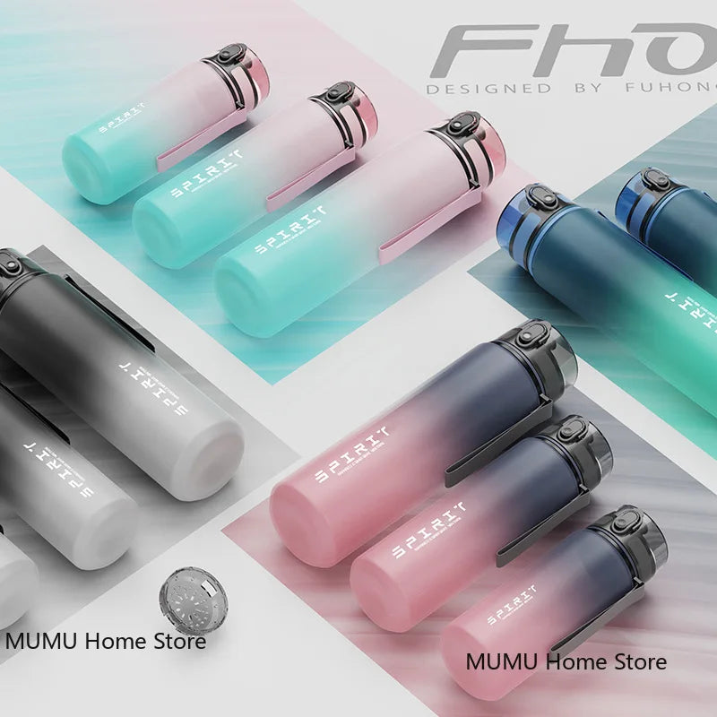 500ML / 650ML / 1000ML Gradient Sports Water Bottle – BPA-Free Large Capacity Fitness Jug