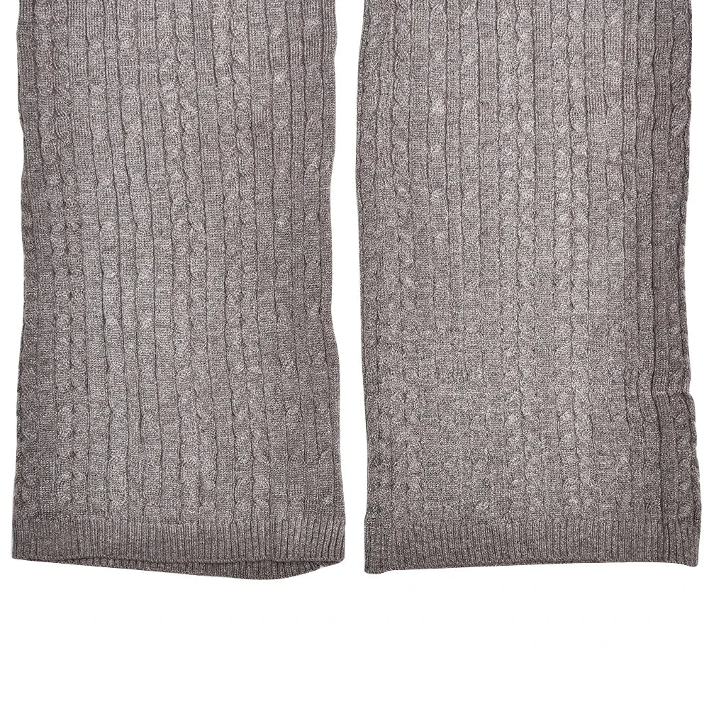 Knitted Long Sleeve Zipper Hooded Two Piece Sets