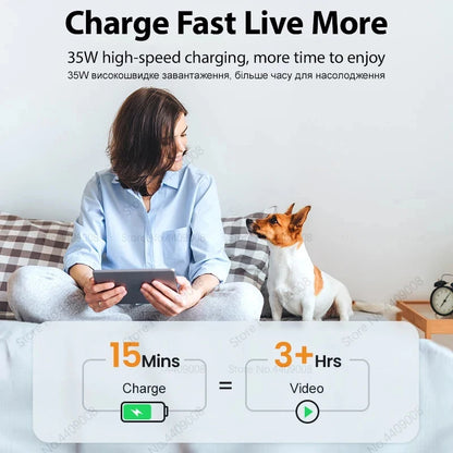 35W USB-C Fast Charger with Cable – Compatible with iPhone 11/12/13/14/15 Series