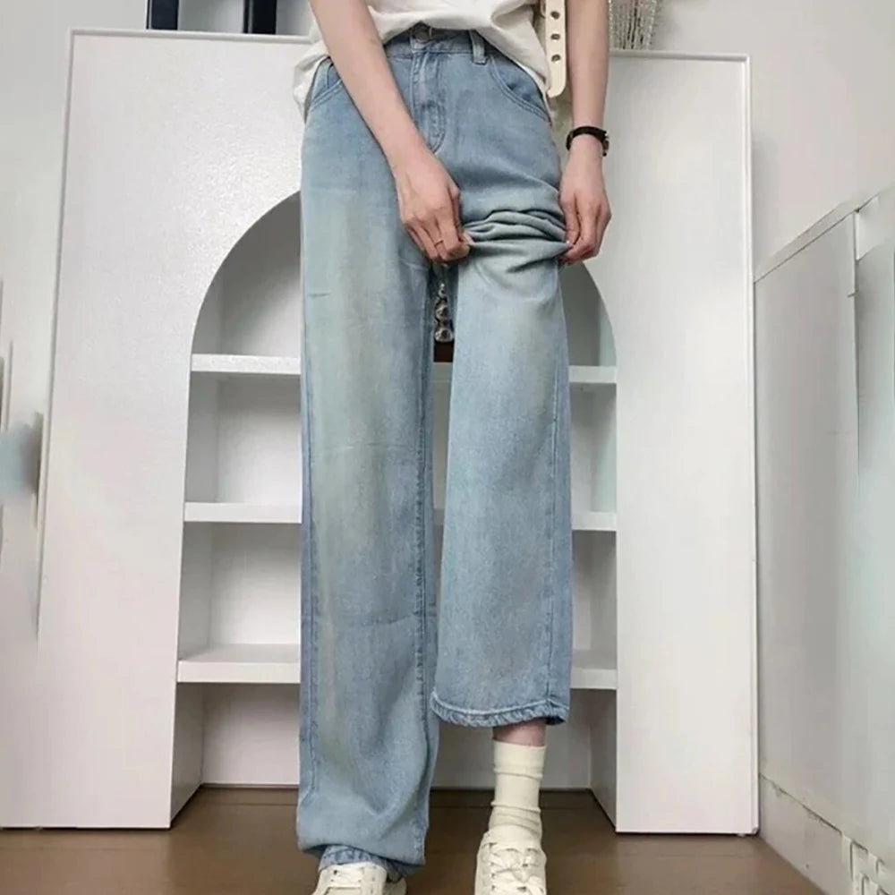 Oversized Thin Ice Silk Jeans