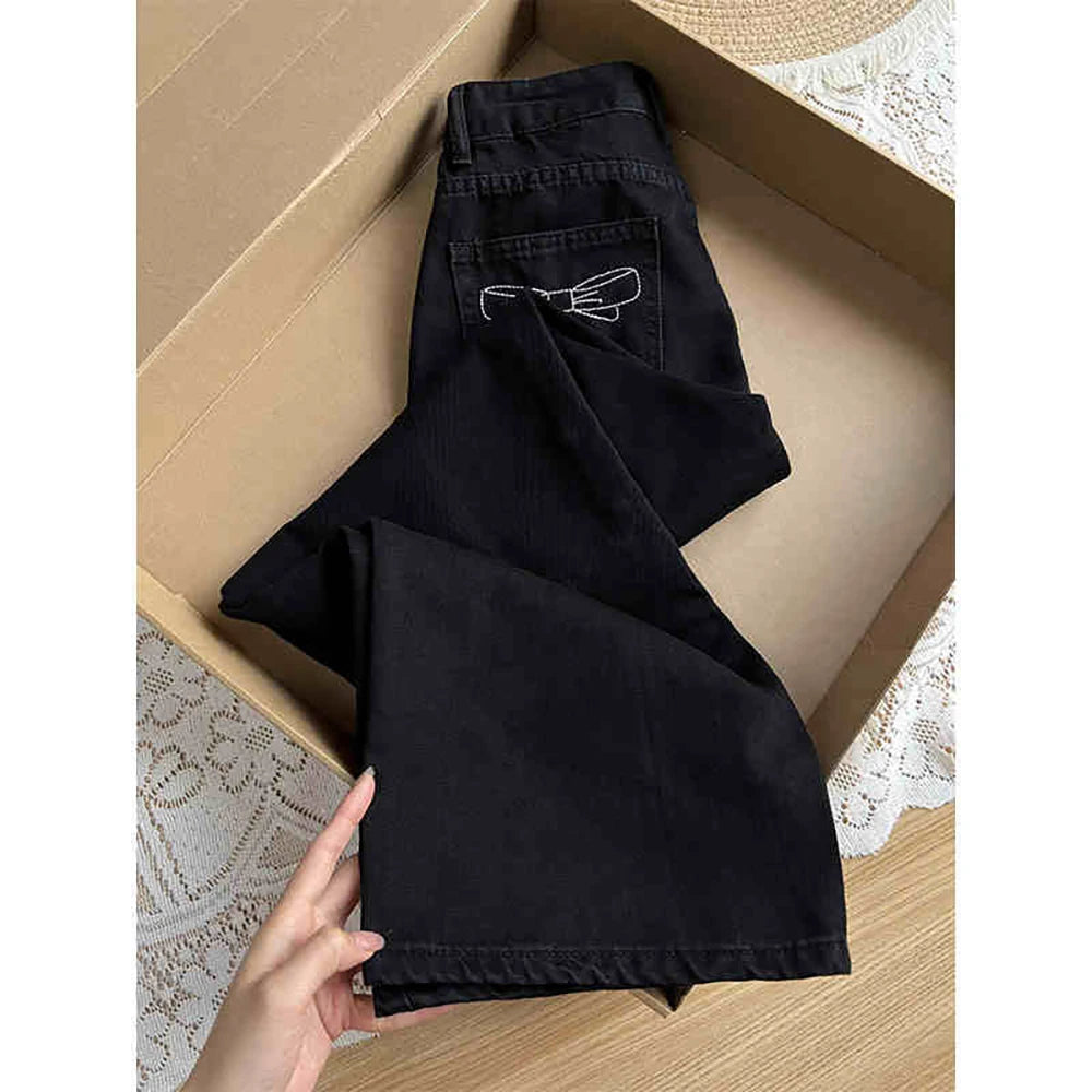 Black Straight Loose Jeans