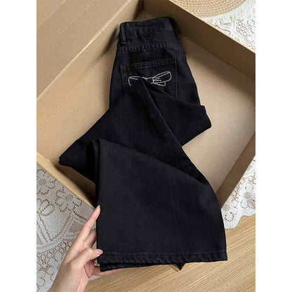 Black Straight Loose Jeans
