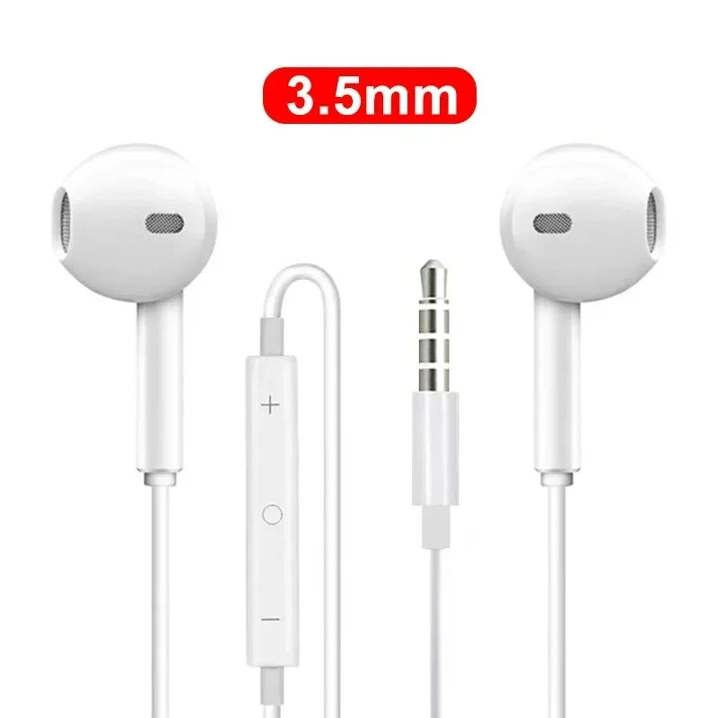 Headphones Original For Apple iPhone 16 15 14 13 11 12 Pro Max Plus In-ear Lightning 3.5MM Wired Bluetooth Earphones Accessories