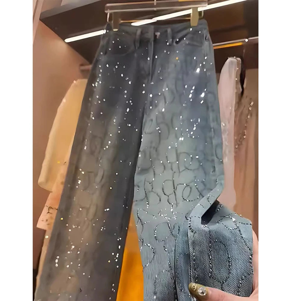 Hot Stamping Diamond Jeans