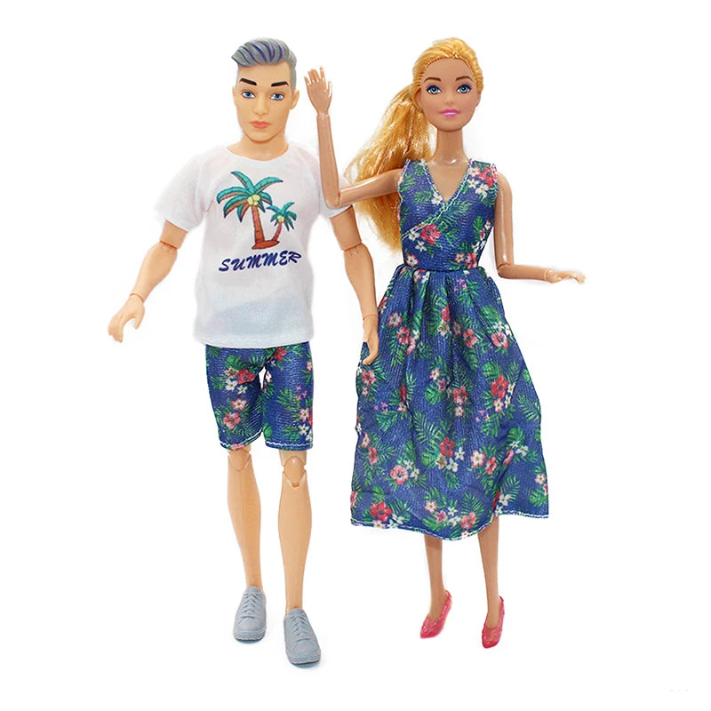 4pcs Family Dolls Ken & Wife Playset