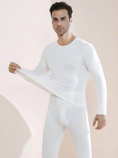 Men’s Premium Thermal Underwear Set – Ultra-Soft Fleece Lined Long Johns | 2-Piece Base Layer for Cold Weather & Outdoor Sports