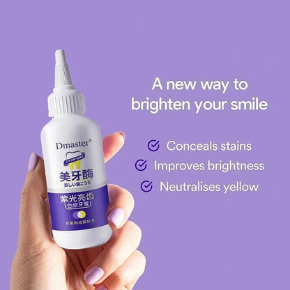 V34 Purple Whitening Toothpaste – Color Correcting Enzyme Mousse for Stains & Yellow Teeth (50g)
