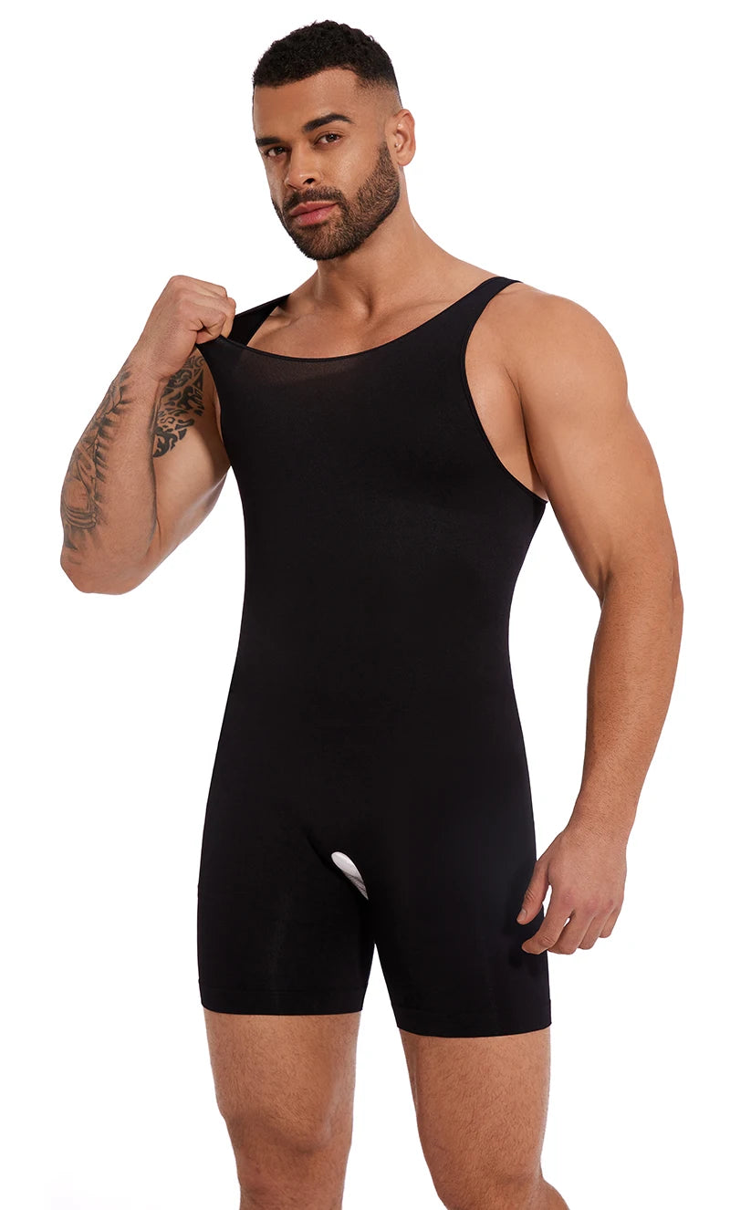 Mens Sleeveless Full Body Shaper Underwear Slimming Compression Bodysuit Breathable Tummy Control Shapewear Waist Trainer Corset