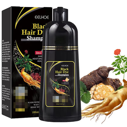 500ml Natural Herbal Hair Dye Shampoo 3 in 1 Change Hair Color Gray Hair to Dark Brown Black Deep Nourishing Fashion Hair Care