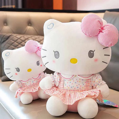 20/40cm Sanrio Cute Plushies Hello Kitty Cat Dolls Pink Soft Stuffed Animal Pillow KT Cat Plush Toy Girl Birthday Gift