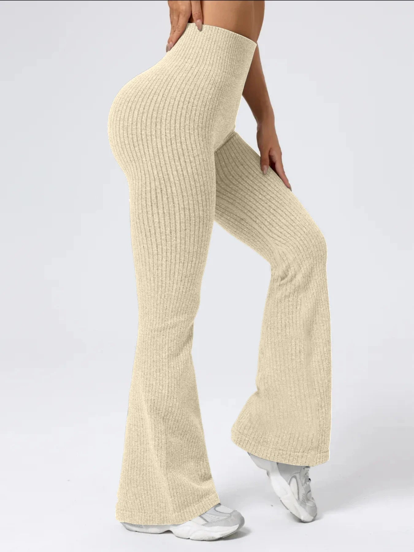 High-Waist Stretchy Bell Bottom Pants