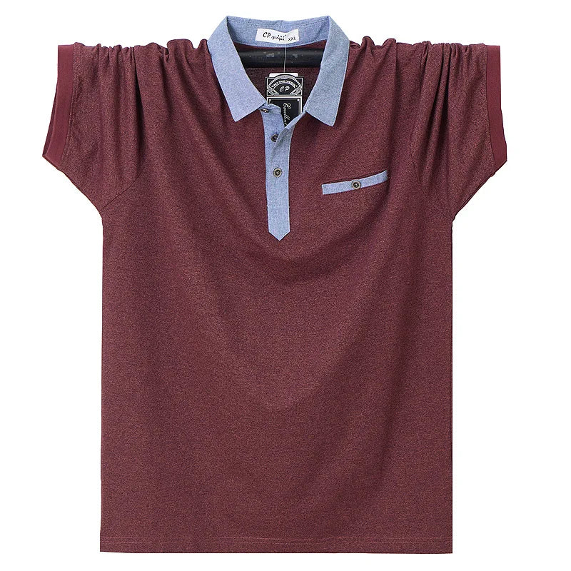 Men Solid Pocket Short Sleeve