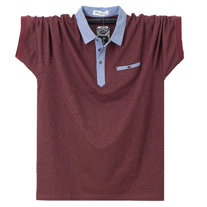 Men Solid Pocket Short Sleeve