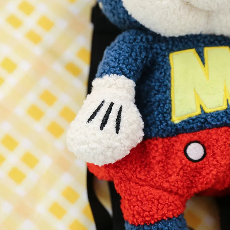 25cm Fashion Cartoon Backpack Mickey Mouse Plush Toy Bag Super Soft Toy Bag Student Bag Holiday Gift