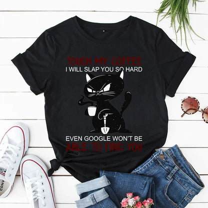 Angry Black Cat T Shirt