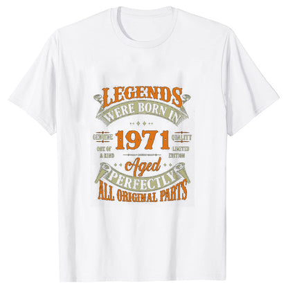 52th Vintage Legends Born In 1971 52 Years Old T Shirts