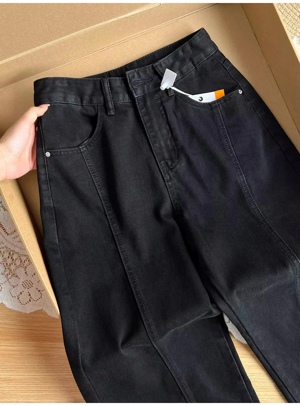 Black Straight Loose Jeans