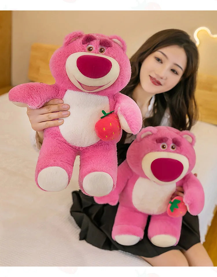 35cm Cute Cartoon Pixar Strawberry Bear Doll Plush Toy Gift Office Sofa Strawberry Bear Pillow Cushion Plushies Dolls for Kids