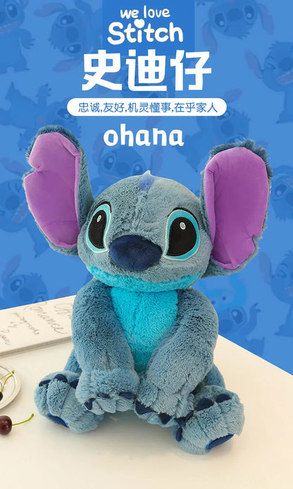 60cm Disney Stitch Plush Toy Doll Anime Lilo & Stitch Sitting Stitch Cartoon Stuffed Doll Children's Comforting Pillow Kids Gift