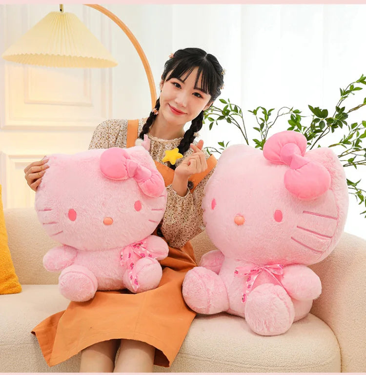 28-35cm Sanrio Hello Kitty Cat Plush Toys Cartoon KT Cat Plush Doll Soft Stuffed Kawaii Anime Pillow Birthday Gift For Kids Girl