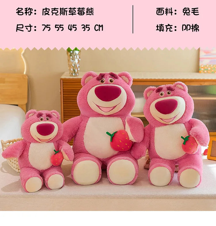 35cm Cute Cartoon Pixar Strawberry Bear Doll Plush Toy Gift Office Sofa Strawberry Bear Pillow Cushion Plushies Dolls for Kids