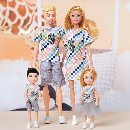 4pcs Family Dolls Ken & Wife Playset