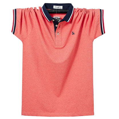 Mens Casual Knot Embroidery 95% Cotton Polo Shirt