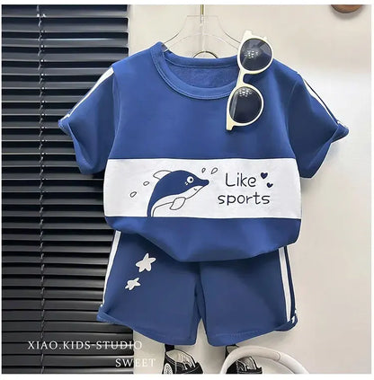 Children’s 2-Piece Summer T-Shirt & Shorts Set – Soft Cotton Casual Outfit for Boys & Girls